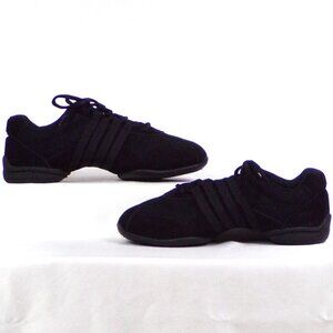 SANSHA SKAZZ 9M black split-sole ballet/exercise sneakers suede/canvas uppers